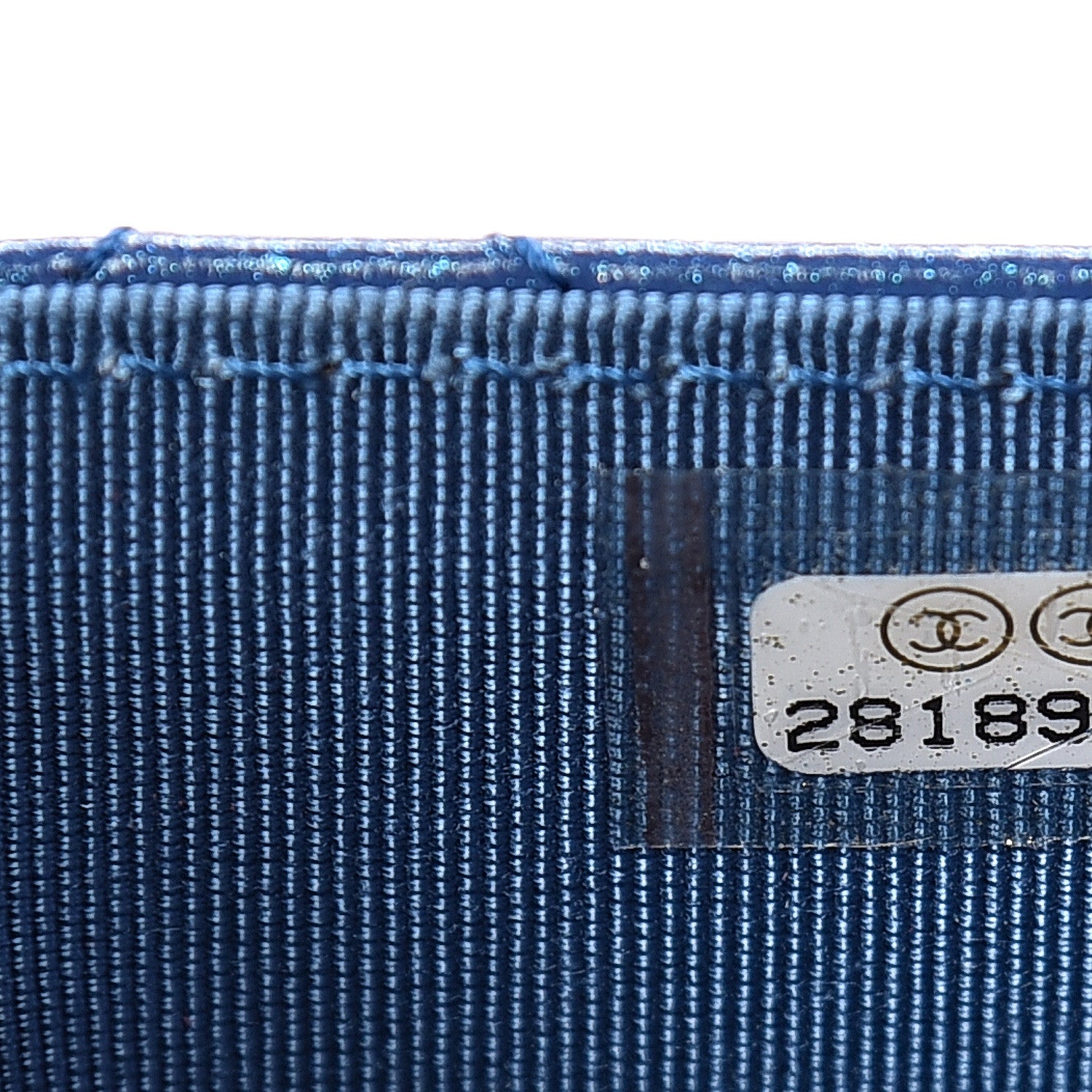 Chanel Glittered Aged Calfskin Quilted Reissue Flap Card Holder Blue 7 of 8