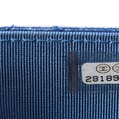 Chanel Glittered Aged Calfskin Quilted Reissue Flap Card Holder Blue 7 of 8