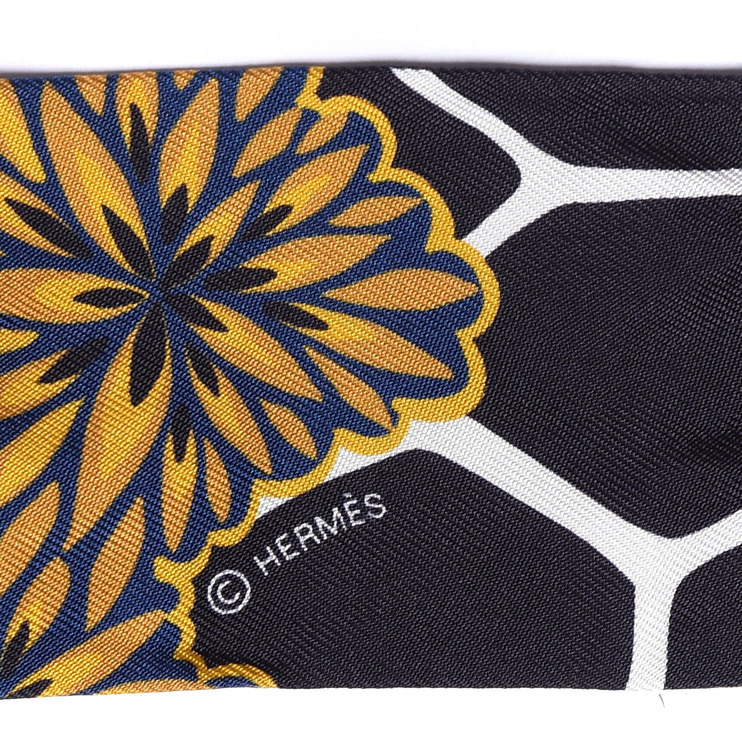 Hermes Silk Three Graces Twilly Black Gold Taupe 3 of 4