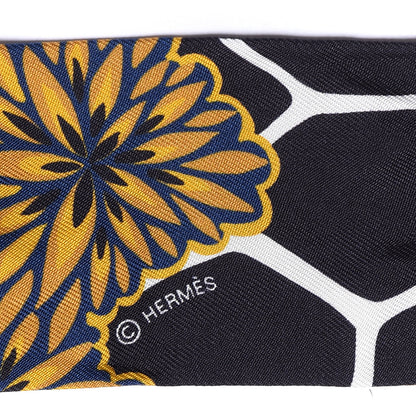 Hermes Silk Three Graces Twilly Black Gold Taupe 3 of 4