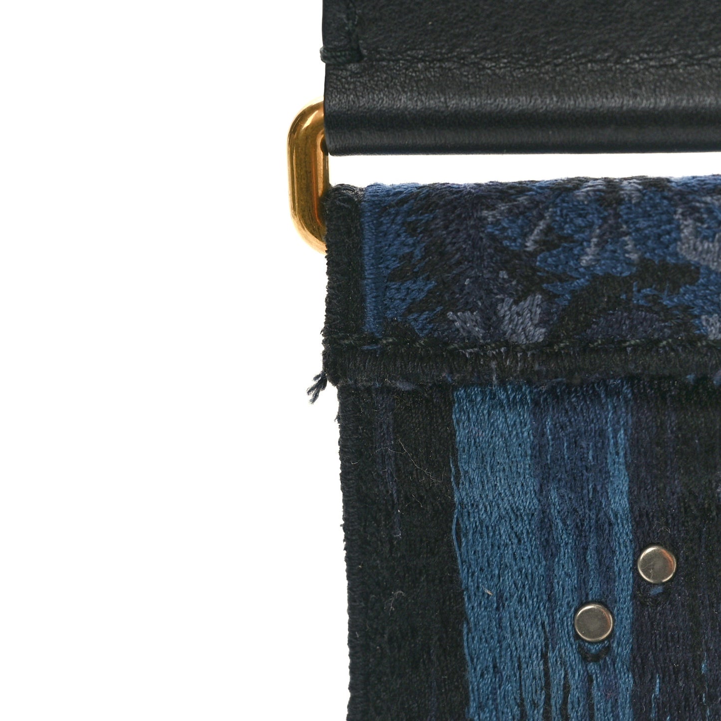 Canvas Embroidered Studded KaleiDiorscopic Adjustable Shoulder Strap Blue