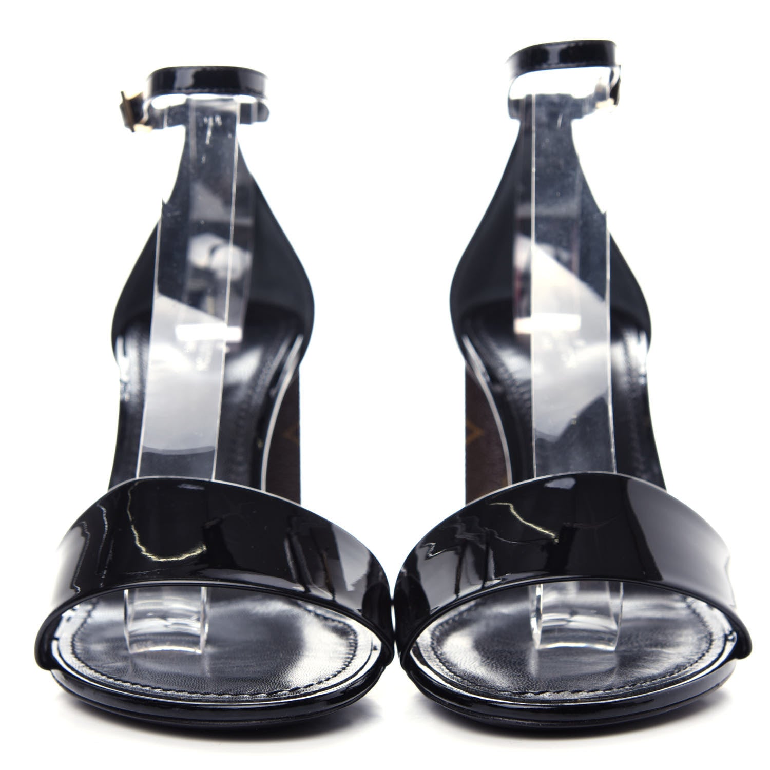 Louis Vuitton Patent Monogram Silhouette Sandals 38.5 Black 2 of 10