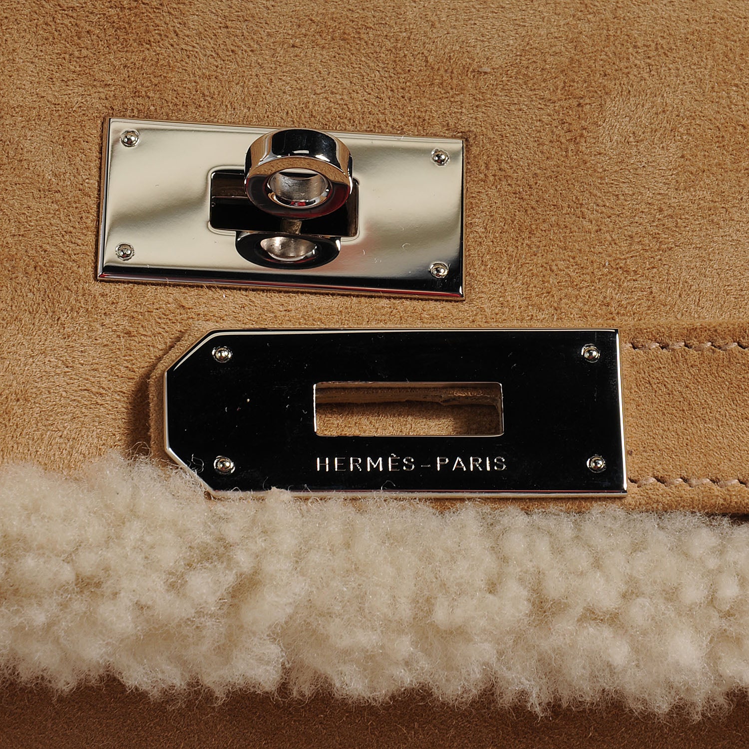 Hermes Veau Doblis Suede Mouton Shearling Teddy Plush Kelly Retourne 40 Alezan 7 of 11