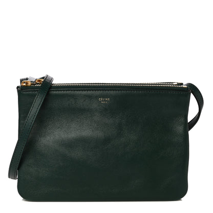 Celine Lambskin Small Trio Crossbody Bag Dark Green 1 of 16