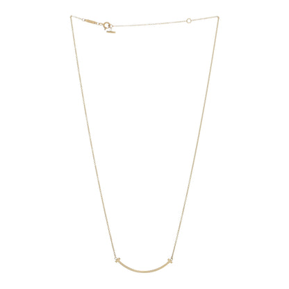 Tiffany 18K Yellow Gold Small T Smile Pendant Necklace 3 of 4