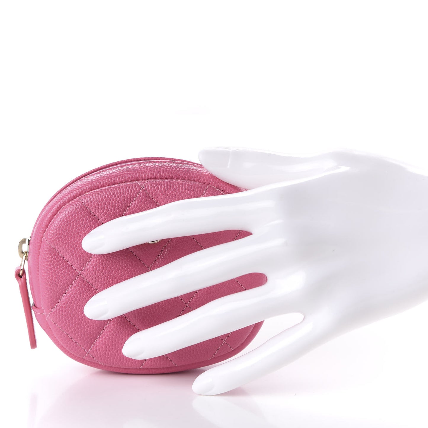 Caviar Quilted Zip Around Classic Coin Purse Pink