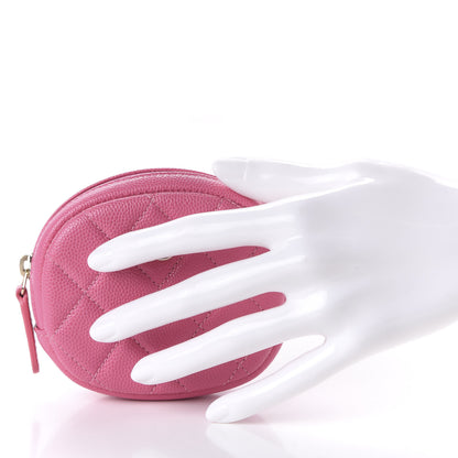Chanel Caviar Quilted Zip Around Classic Coin Purse Pink 2 of 11