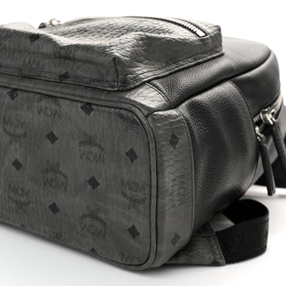 MCM Visetos Calfskin Medium Geonautic Backpack Black Phantom Grey 10 of 10