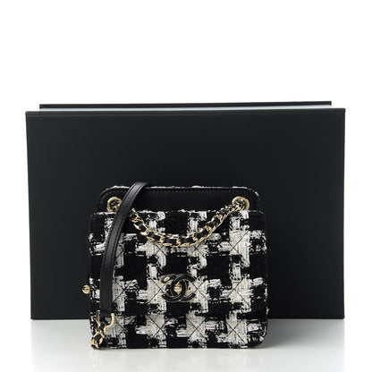 Chanel Tweed Lambskin Quilted Flap Black Ecru White 12 of 12