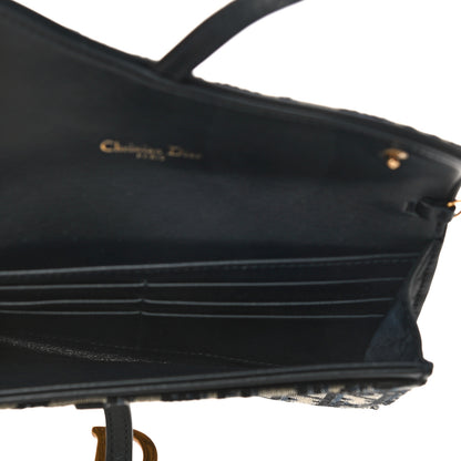 Christian Dior Oblique Saddle Chain Long Wallet Blue 7 of 17
