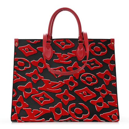 Louis Vuitton X UF Tufted Monogram Onthego GM Black Red 1 of 9