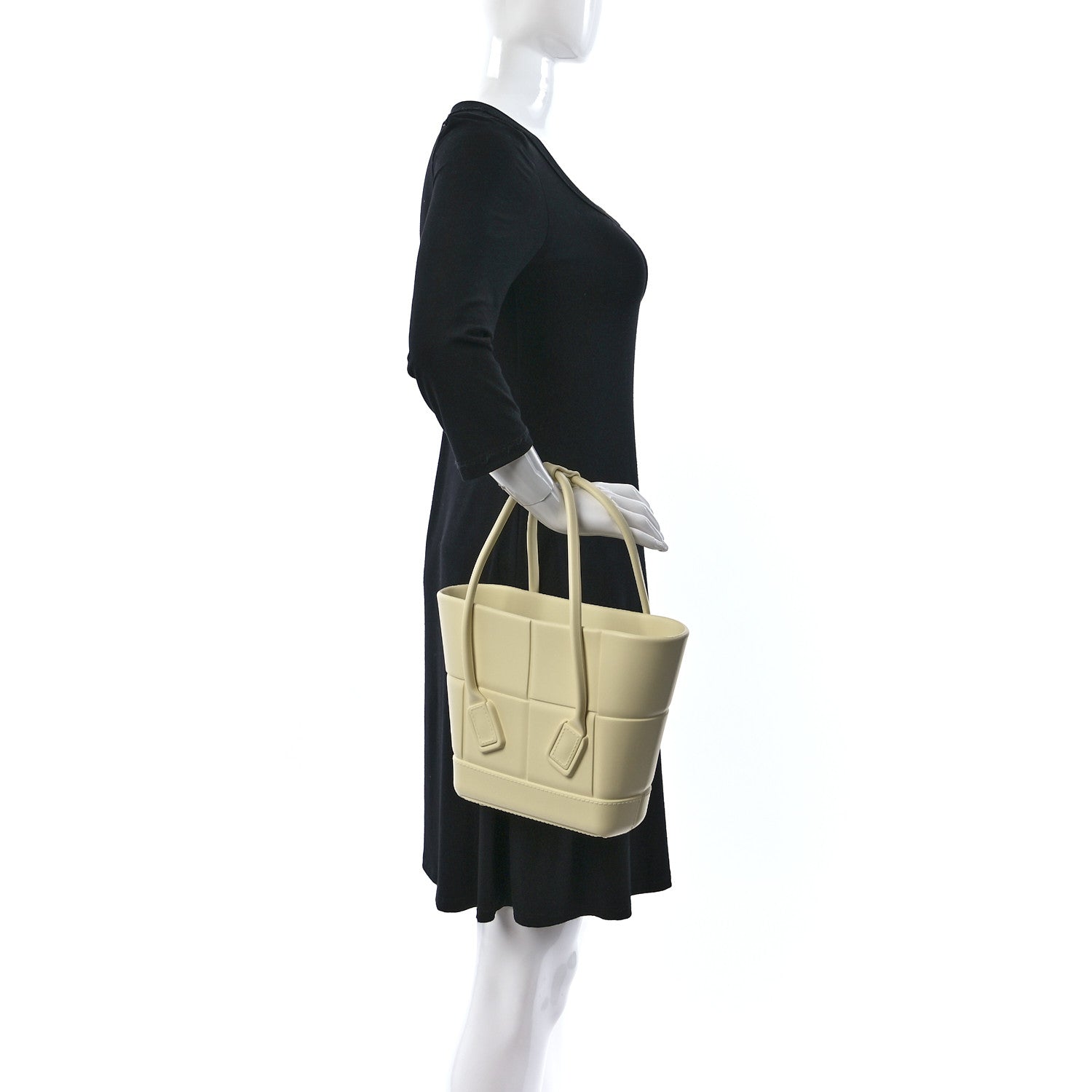 Bottega Veneta Rubber Intrecciato Mini Arco Tote Ice Cream 2 of 8