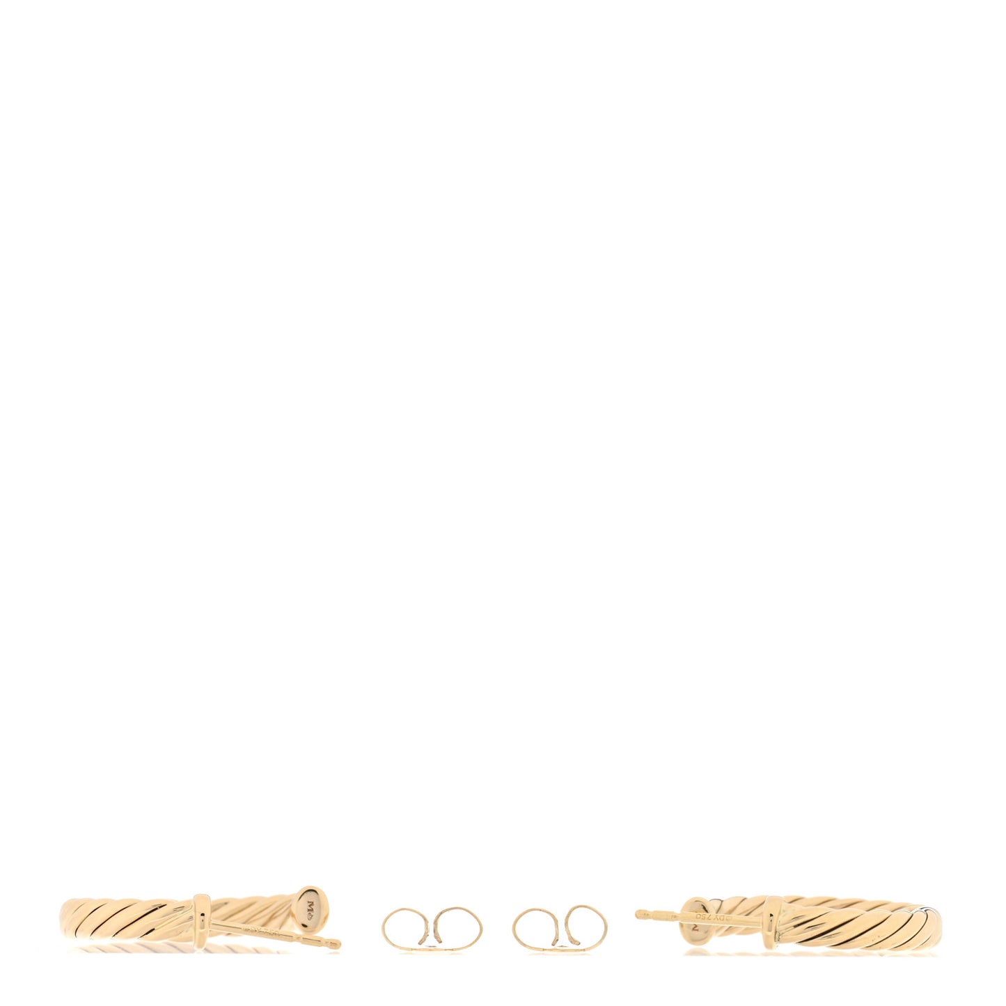 18K Yellow Gold Mini Cablespira Hoop Earrings