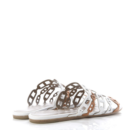 Hermes Nappa Thalassa 90 Sandals 37.5 White Naturel 4 of 10