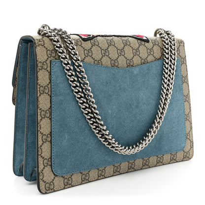 Gucci GG Supreme Monogram Angry Cat Embroidered Medium Dionysus Shoulder Bag Beige Ultramarine 3 of 11