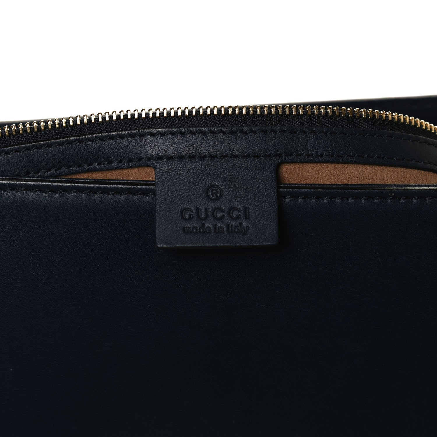 Gucci Calfskin Medium Padlock Signature Top Handle Bag Navy 6 of 14