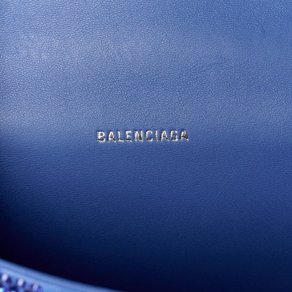 Balenciaga Strass Suede Hourglass Top Handle Bag XS Electric Blue 6 of 12