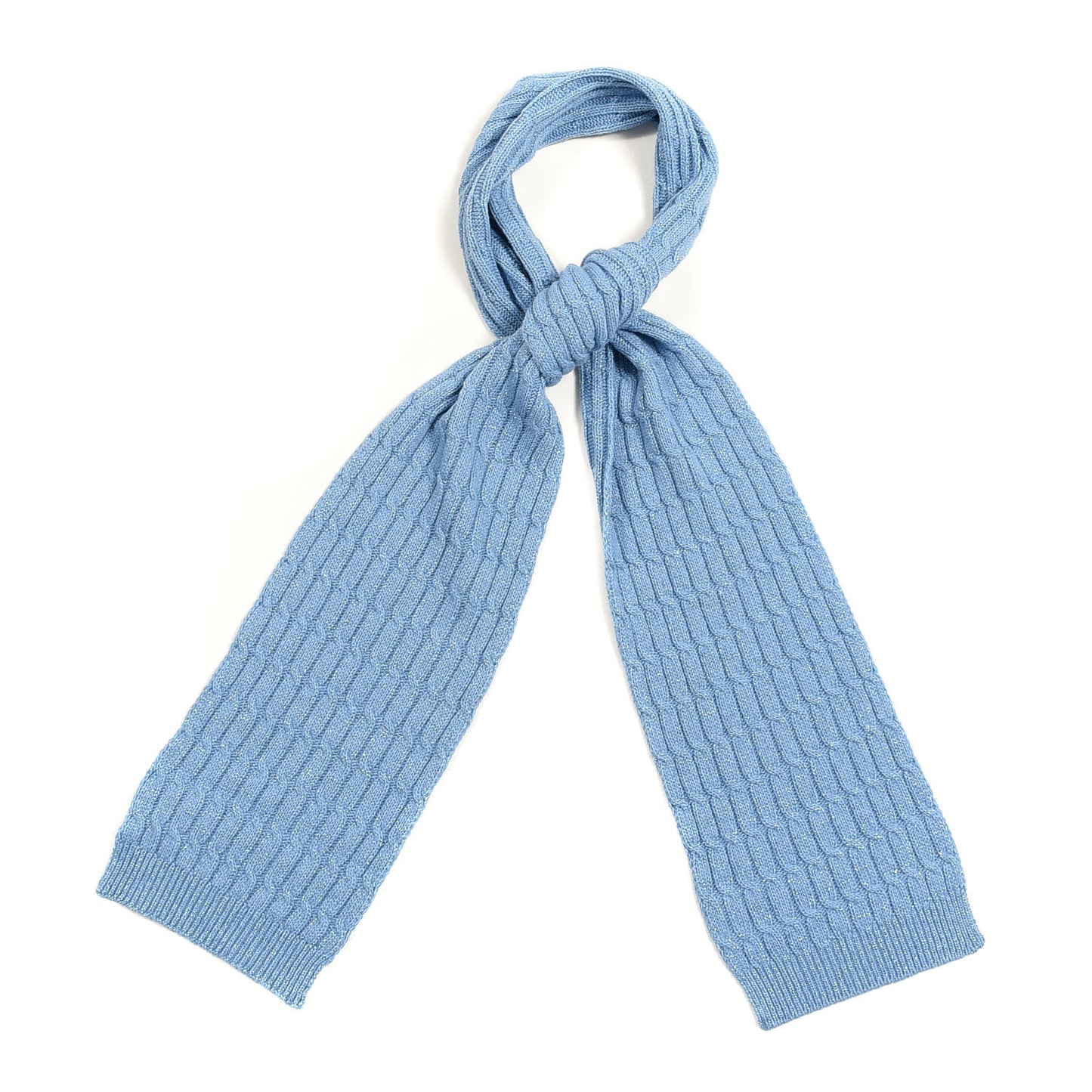 Wool Knit Shine Reg Scarf Bluette Sky Blue