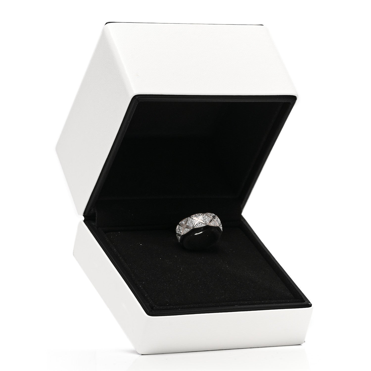 Chanel 18K White Gold Diamond Small Coco Crush Pave Ring 50 5.5 6 of 6