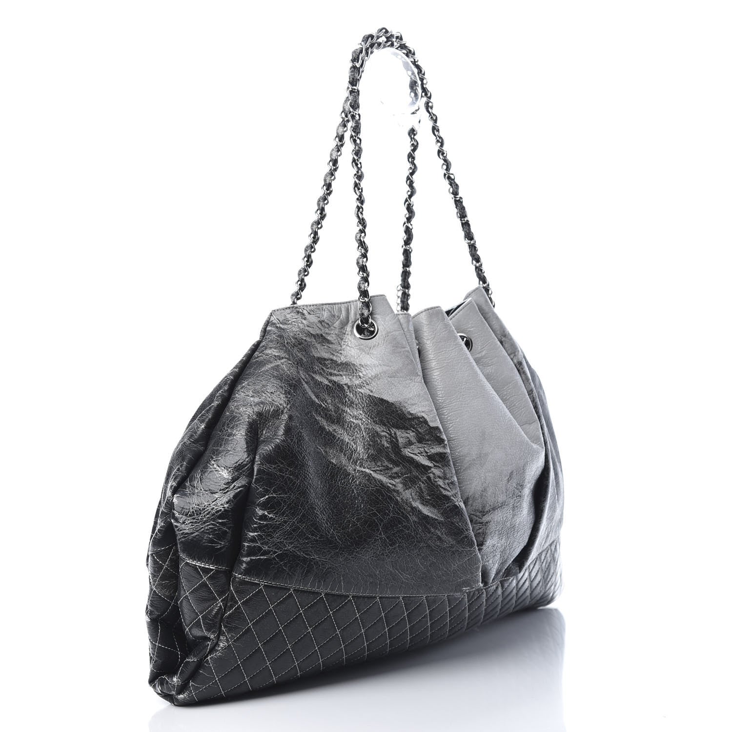 Chanel Vinyl Quilted Melrose Degrade Tote Black 3 of 14