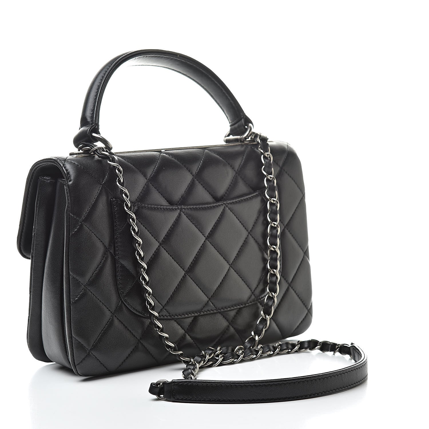 Chanel Lambskin Quilted Small Trendy CC Dual Handle Flap Bag Black 3 of 12