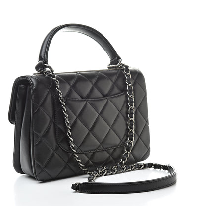 Chanel Lambskin Quilted Small Trendy CC Dual Handle Flap Bag Black 3 of 12