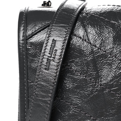 Saint Laurent Crinkled Calfskin Matelasse Monogram Niki Chain Wallet Fog 9 of 13