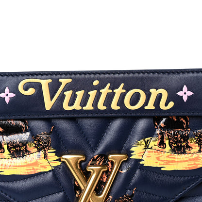 Louis Vuitton Calfskin Leopard Print New Wave Chain MM Navy 8 of 10