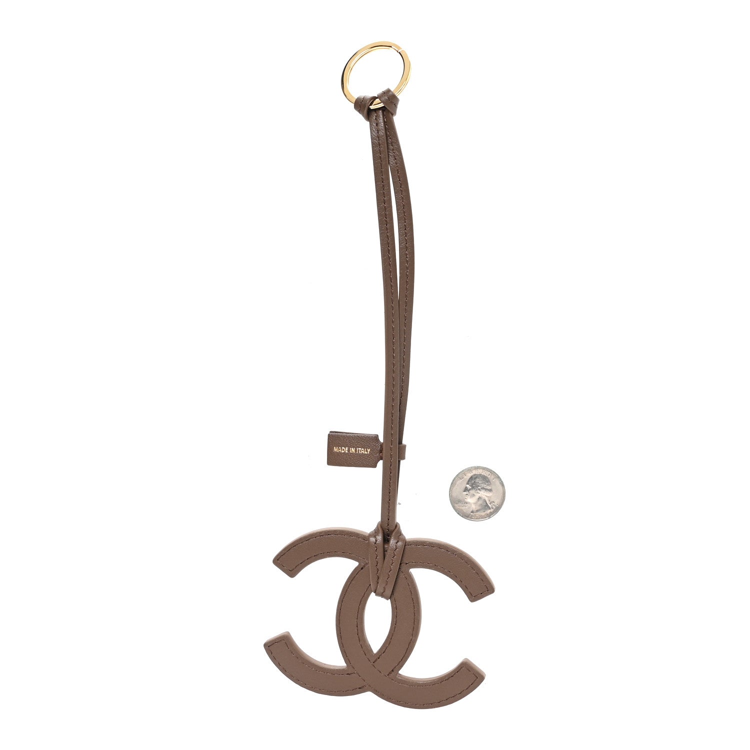 Chanel Lambskin Mini CC Bag Charm Light Brown 2 of 4