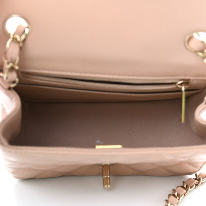 Chanel Lambskin Quilted Mini Square Flap Beige 4 of 8
