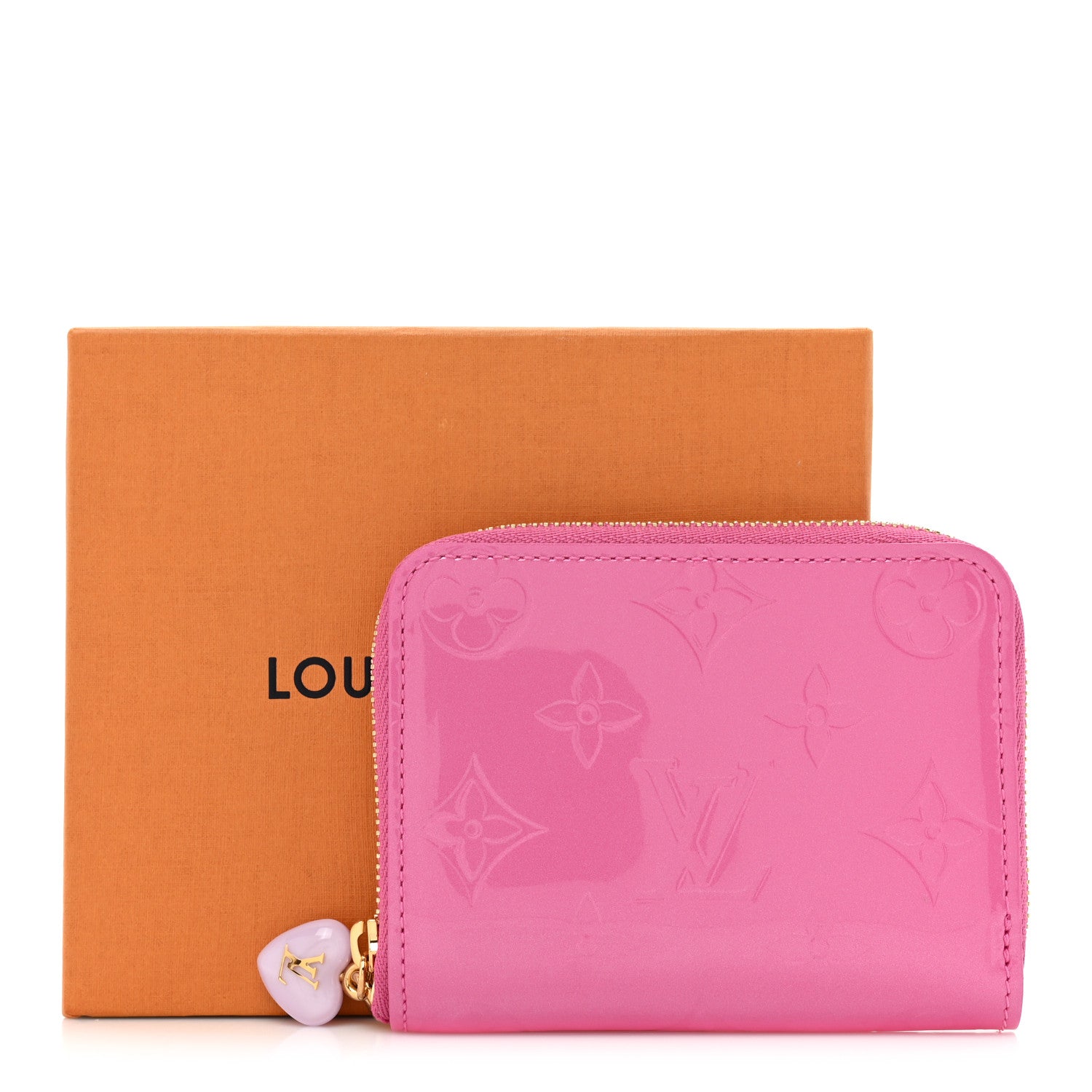 Louis Vuitton Vernis Enamel Heart Zippy Coin Purse Neon Pink 10 of 10