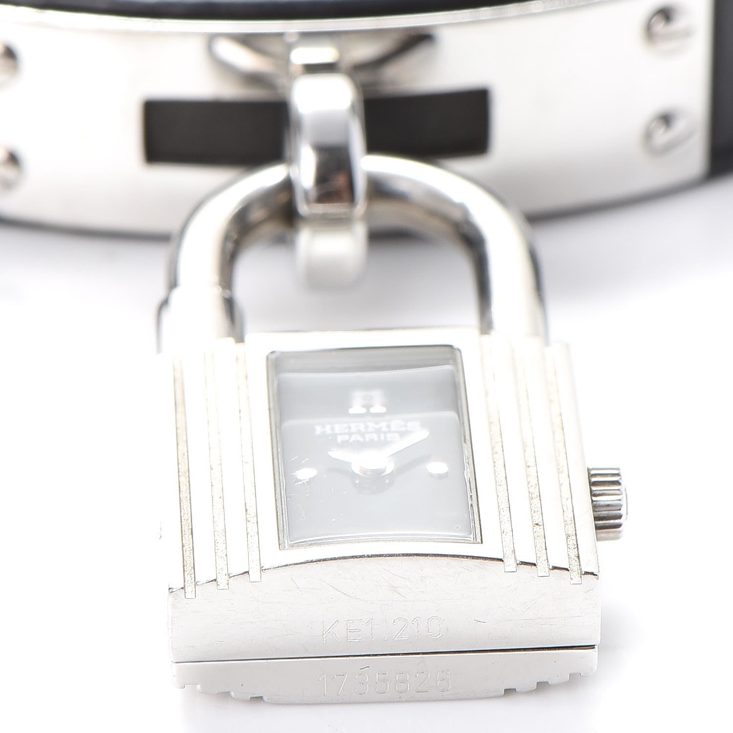 Hermes Stainless Steel Barenia 20mm Kelly Cadena Double Tour Quartz Watch Noir 7 of 9