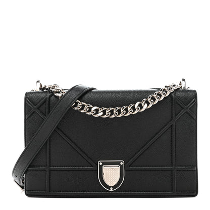 Christian Dior Grained Calfskin Medium Diorama Flap Bag Black 1 of 11