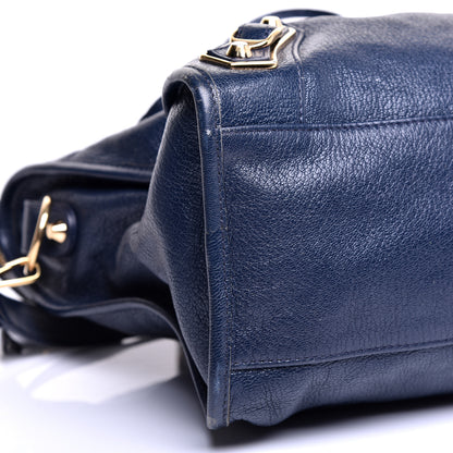 Balenciaga Chevre Gold Metallic Edge Hardware City Bleu Nuit Dark Sea 6 of 12