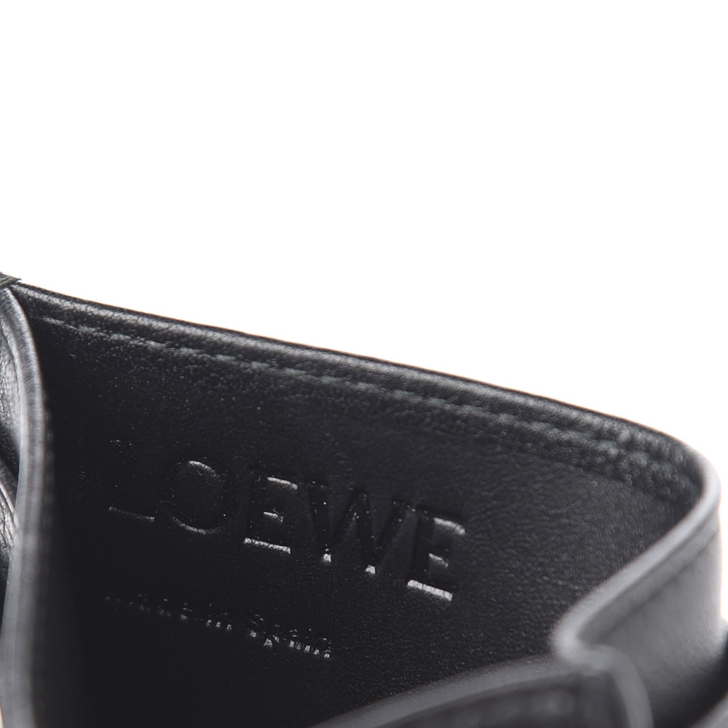 Loewe Calfskin Embossed Puzzle Plain Card Holder Black 5 of 6