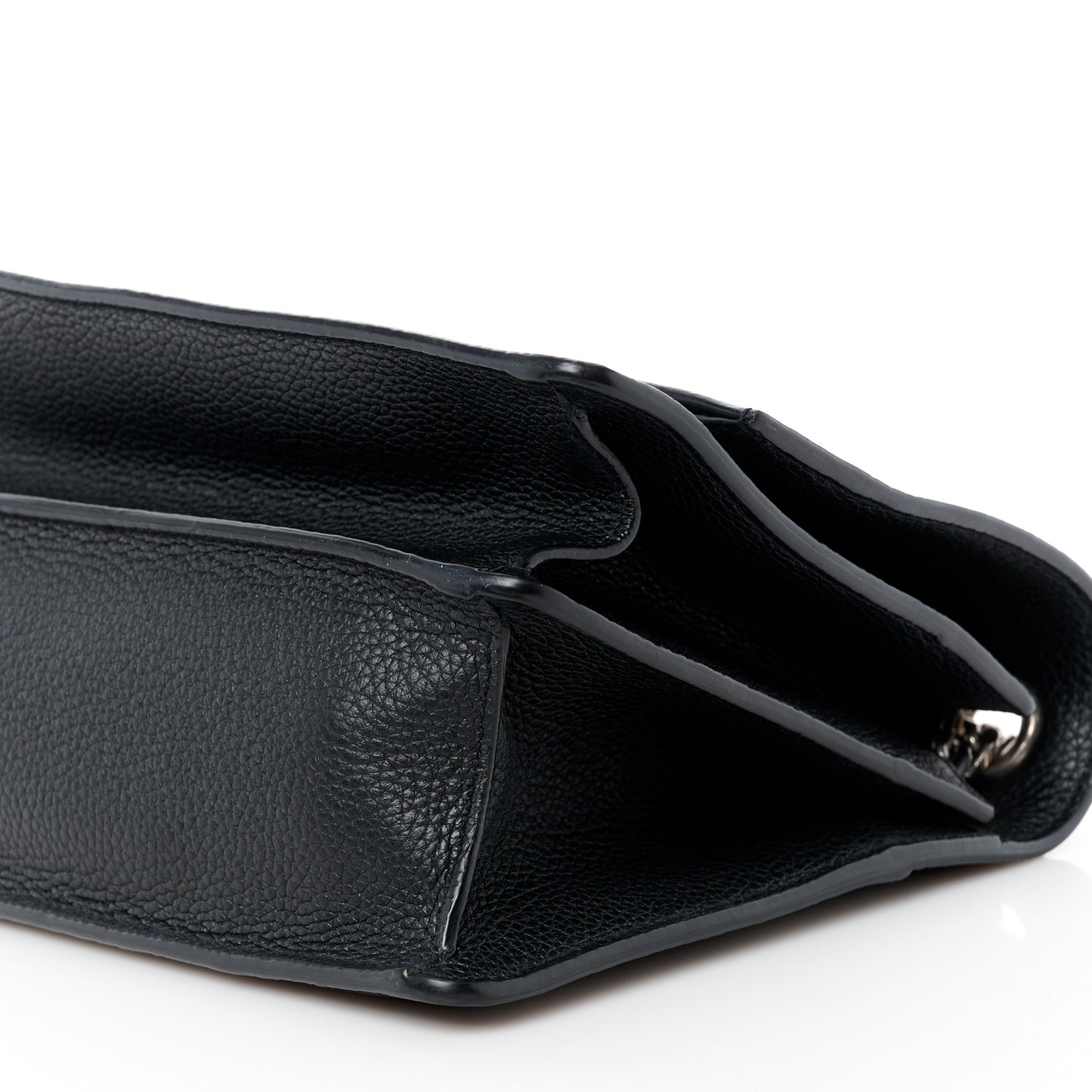 SAINT LAURENT Grained Calfskin Medium Monogram Sunset Crossbody Black
