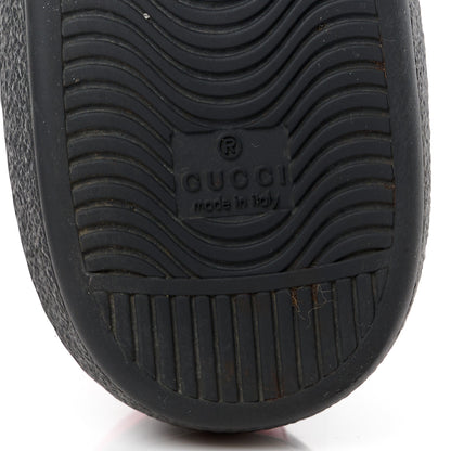 Gucci Miro Soft Calfskin Laminated Ayers Web Bee Embroidered Mens Ace Sneakers 10.5 Black Red Flame Night 7 of 9