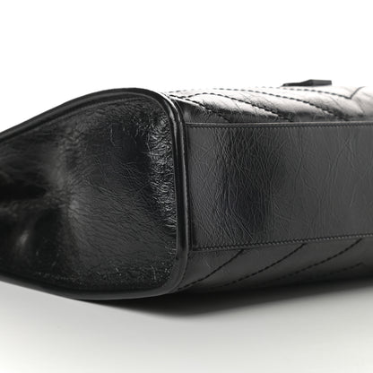 Saint Laurent Crinkled Calfskin Matelasse Monogram Medium Niki Shopper Tote Black 9 of 11