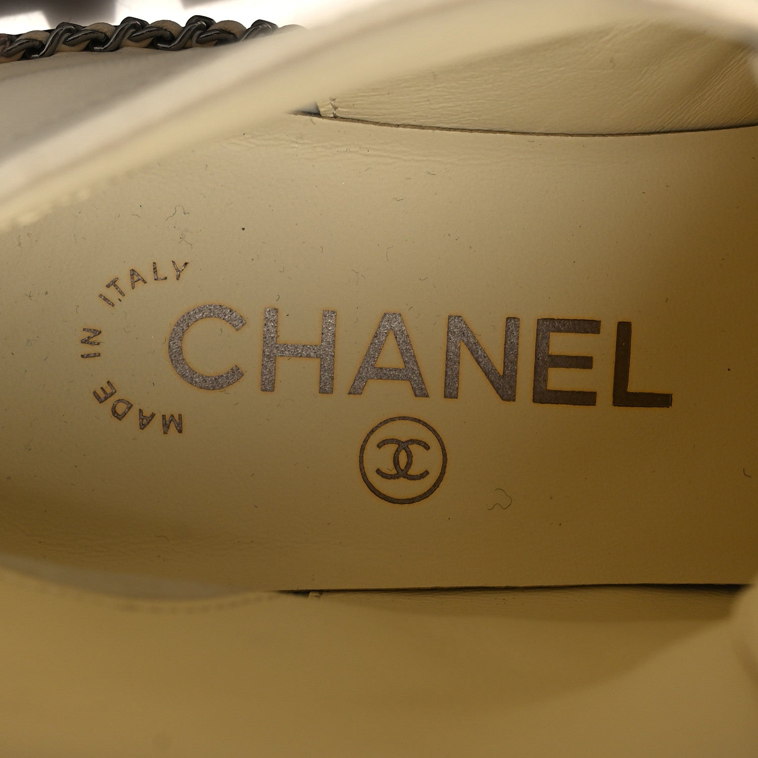 Chanel Lambskin Pearl Combat Short Boots 35.5 Ivory Black 8 of 9