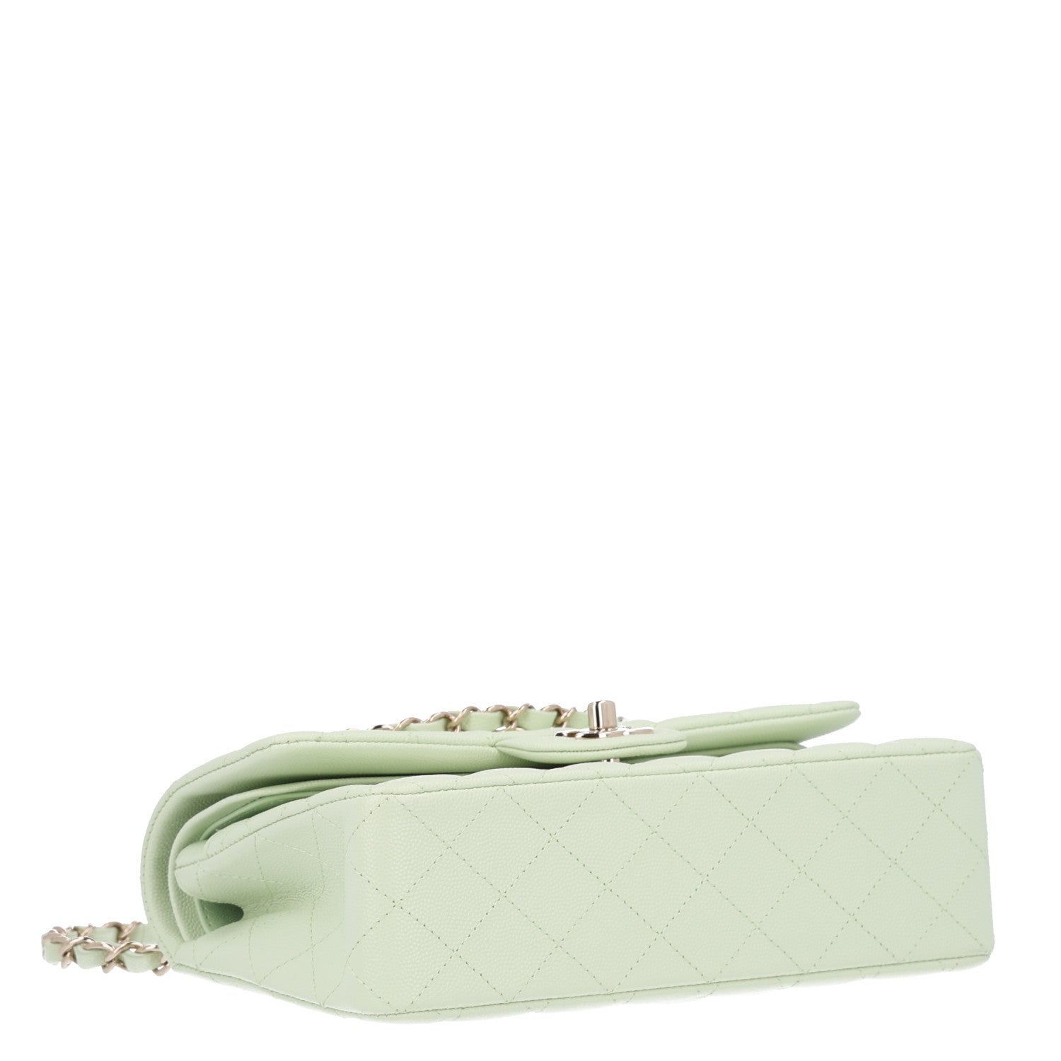 Chanel Caviar Quilted Small Double Flap Light Green 4 of 11