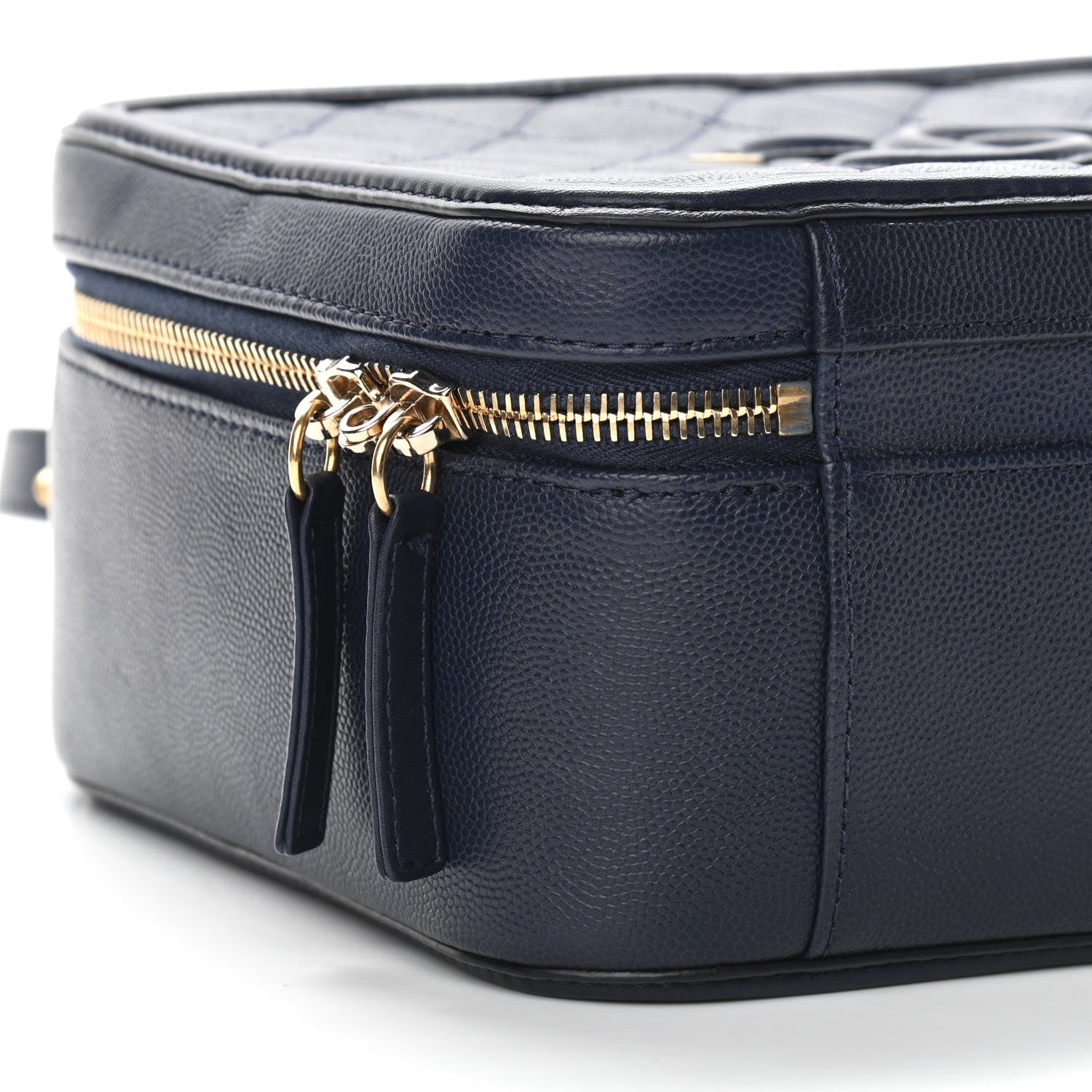 Chanel Caviar Quilted Large CC Filigree Vanity Case Navy 8 of 11