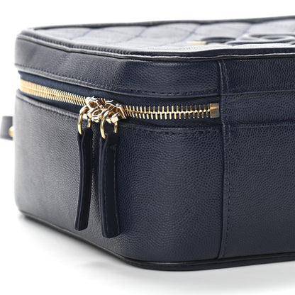 Chanel Caviar Quilted Large CC Filigree Vanity Case Navy 8 of 11