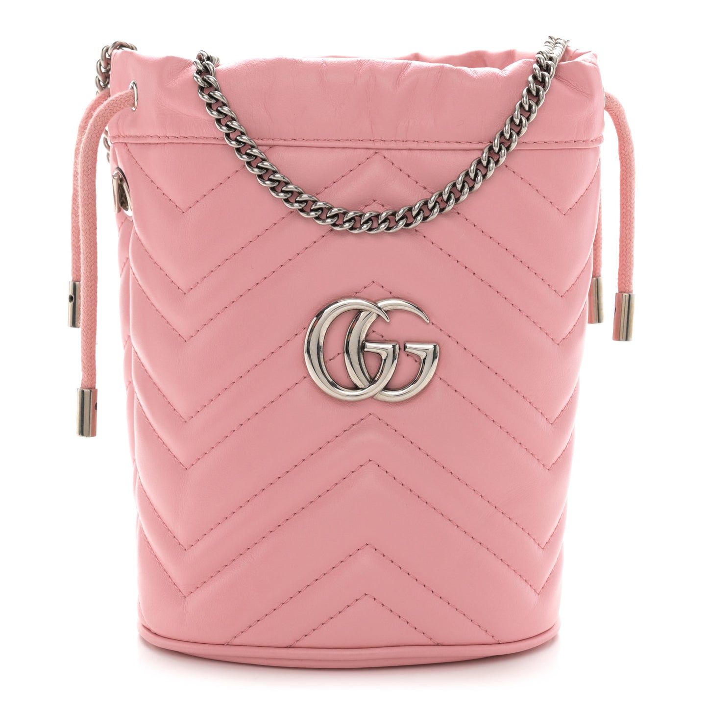 Calfskin Matelasse Mini GG Marmont 2.0 Bucket Bag Wild Rose