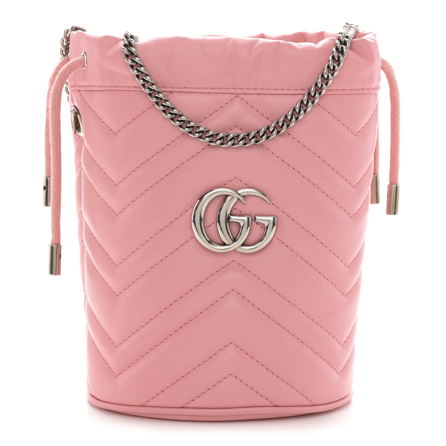Gucci Calfskin Matelasse Mini GG Marmont 2.0 Bucket Bag Wild Rose 1 of 10