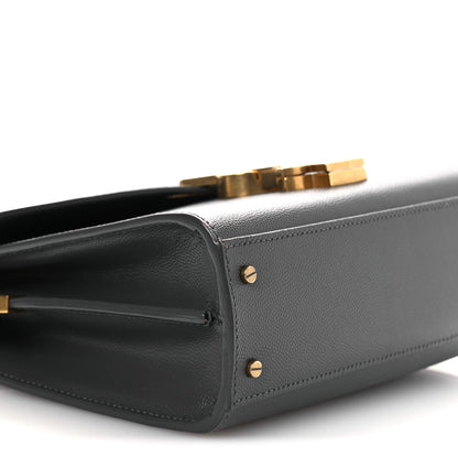 Saint Laurent Grain de Poudre Mini Classic Monogram Cassandra Top Handle Storm 9 of 10