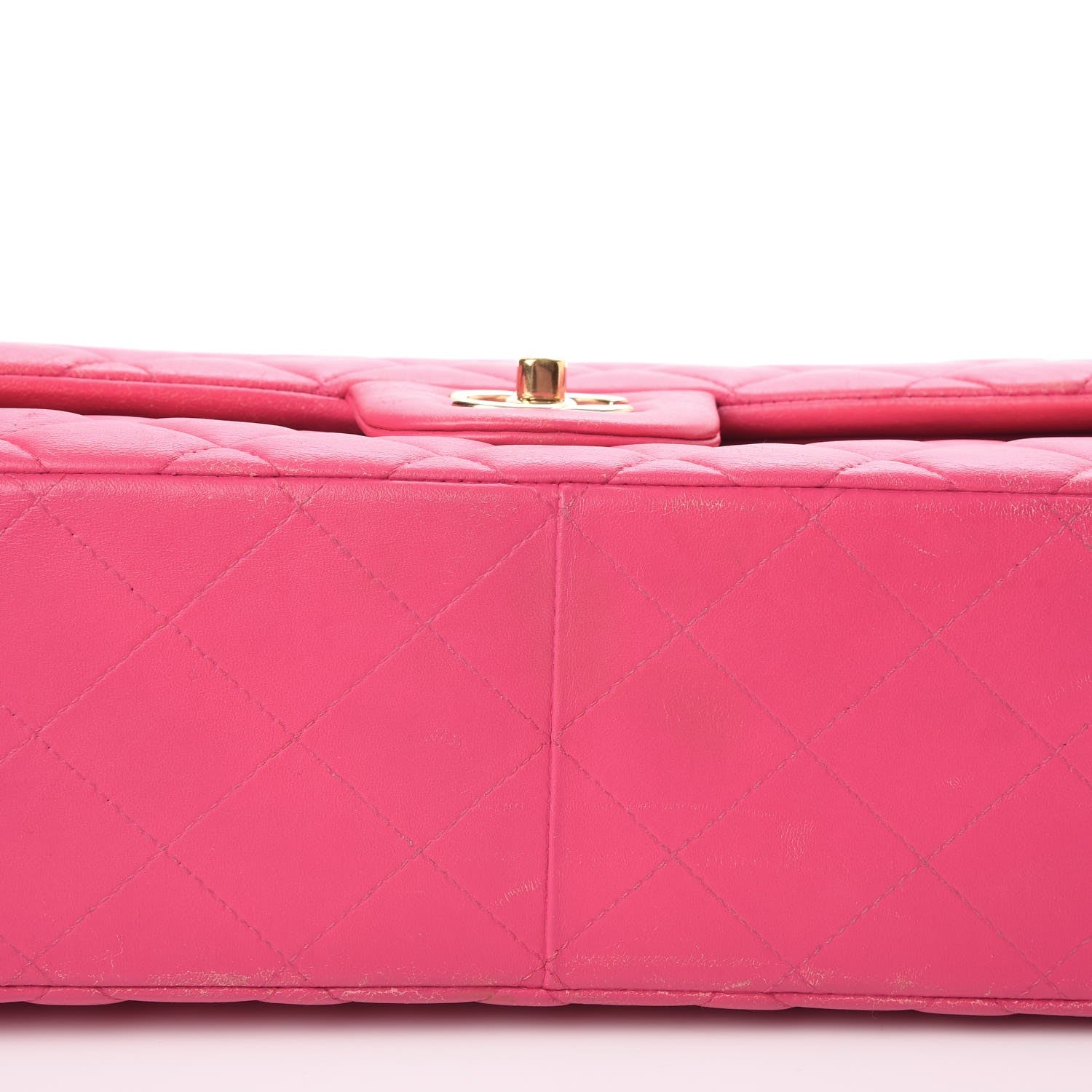 Chanel Lambskin Quilted Jumbo Double Flap Dark Pink 24 of 27