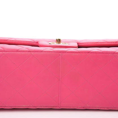 Chanel Lambskin Quilted Jumbo Double Flap Dark Pink 24 of 27