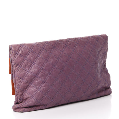 Marc Jacobs Calfskin Quilted Clutch Purple Orange 4 of 10