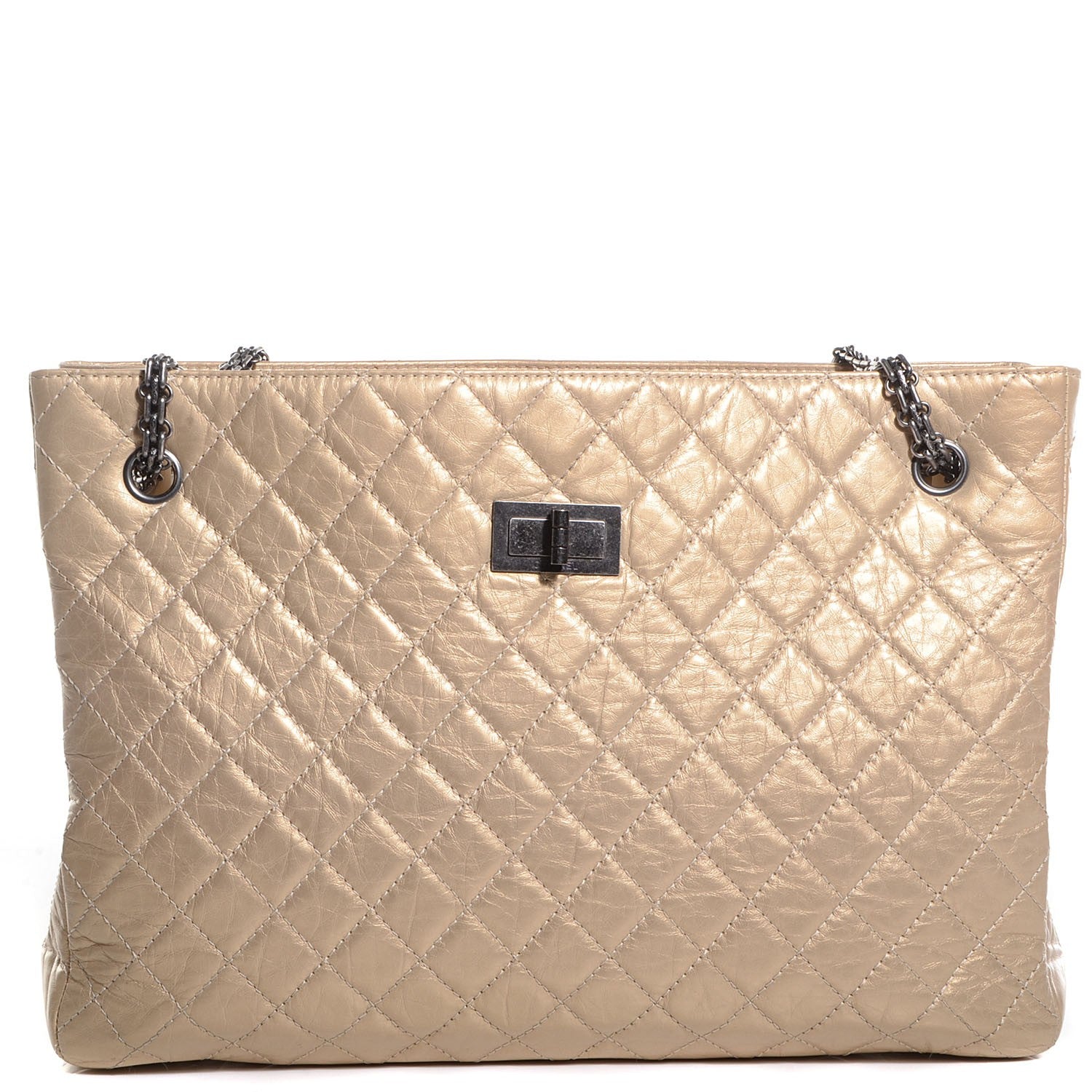 Chanel Aged Calfskin Reissue 255 Tote Light Gold 1 of 8