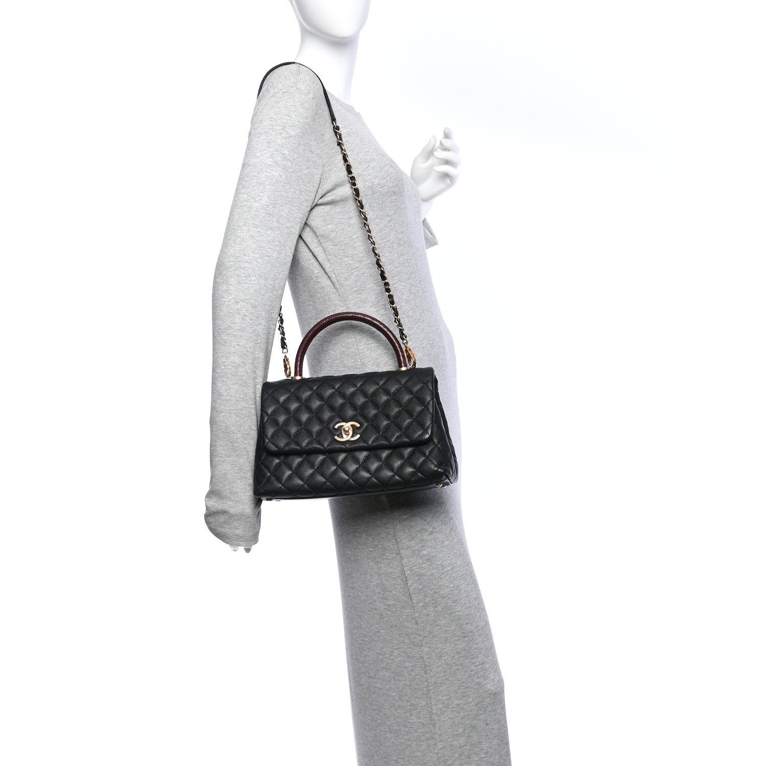 Chanel Caviar Lizard Quilted Small Coco Handle Flap Black 2 of 11